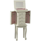 Traditional Style White Jewelry Armoire Chest