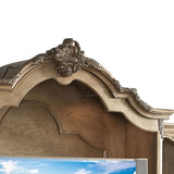 Traditional Style Wooden Entertainment Center with 2 Side Piers, Brown