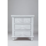Traditional Style Wooden Nightstand with Three Drawers, White