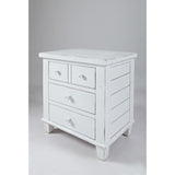Traditional Style Wooden Nightstand with Three Drawers, White