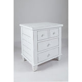 Traditional Style Wooden Nightstand with Three Drawers, White