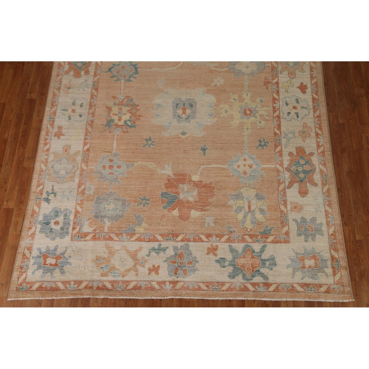 Traditional Vegetable Dye Oushak Turkish Area Rug Wool Hand-knotted - 7'10" x 10'1"