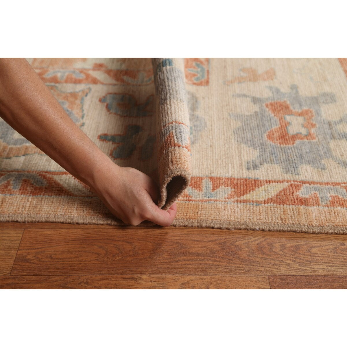 Traditional Vegetable Dye Oushak Turkish Area Rug Wool Hand-knotted - 7'10" x 10'1"