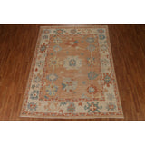 Traditional Vegetable Dye Oushak Turkish Area Rug Wool Hand-knotted - 7'10" x 10'1"