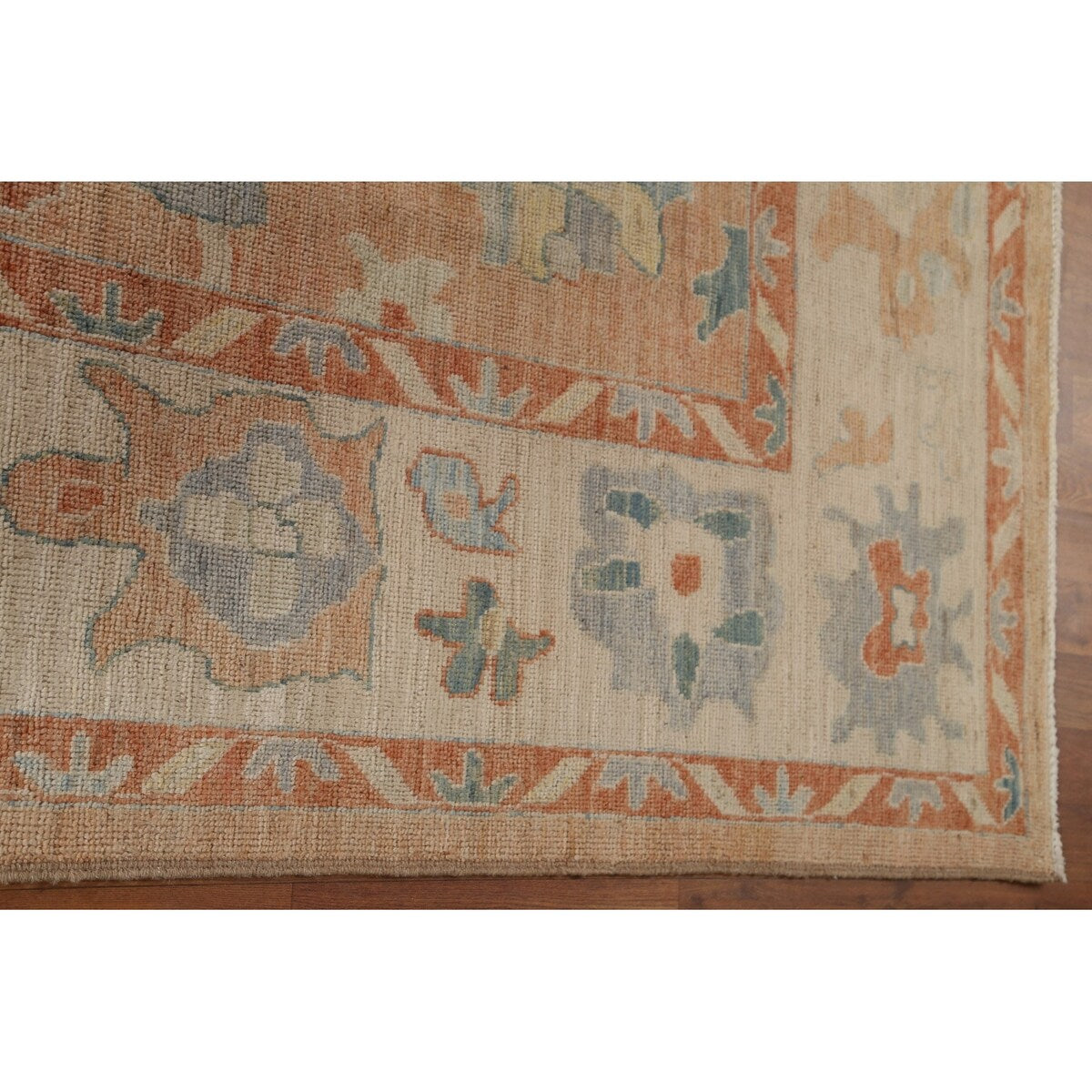 Traditional Vegetable Dye Oushak Turkish Area Rug Wool Hand-knotted - 7'10" x 10'1"
