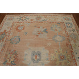 Traditional Vegetable Dye Oushak Turkish Area Rug Wool Hand-knotted - 7'10" x 10'1"