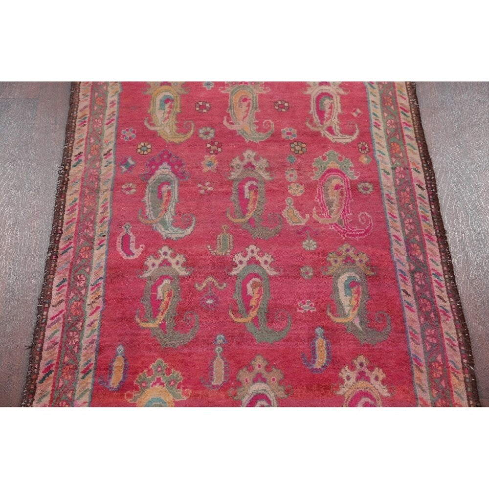 Traditional Vintage Lori Persian Hand Knotted Oriental Wool Area Rug - 6'11" x 3'6"
