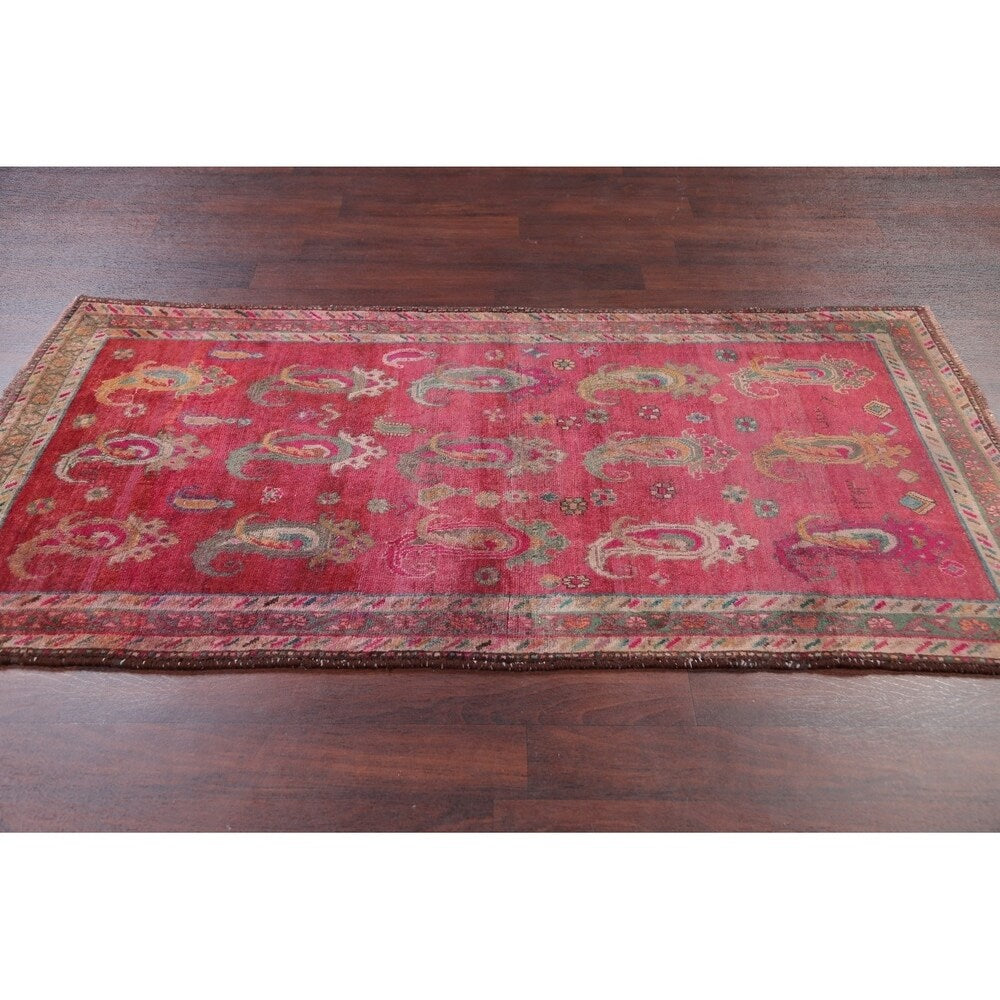 Traditional Vintage Lori Persian Hand Knotted Oriental Wool Area Rug - 6'11" x 3'6"