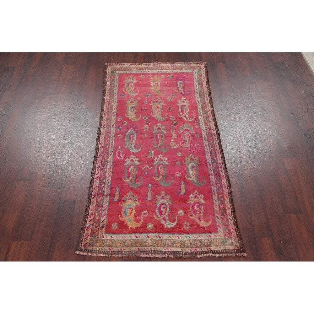 Traditional Vintage Lori Persian Hand Knotted Oriental Wool Area Rug - 6'11" x 3'6"