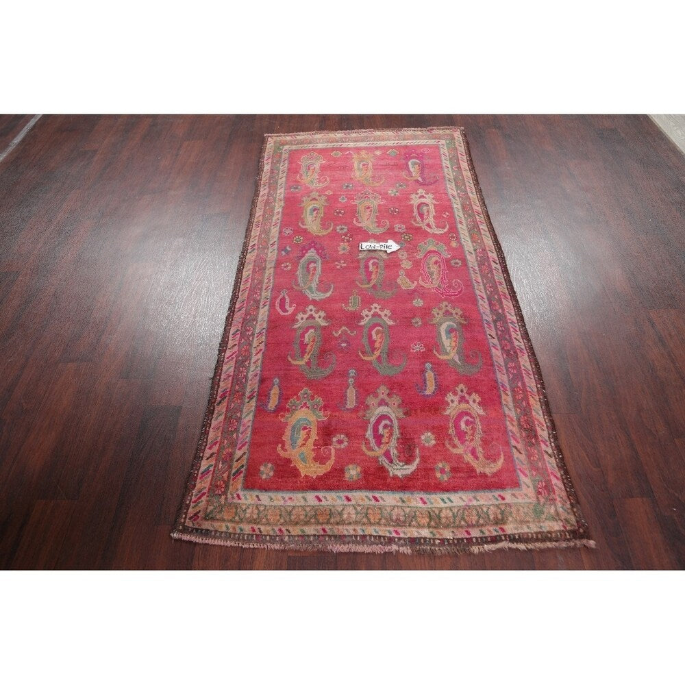 Traditional Vintage Lori Persian Hand Knotted Oriental Wool Area Rug - 6'11" x 3'6"