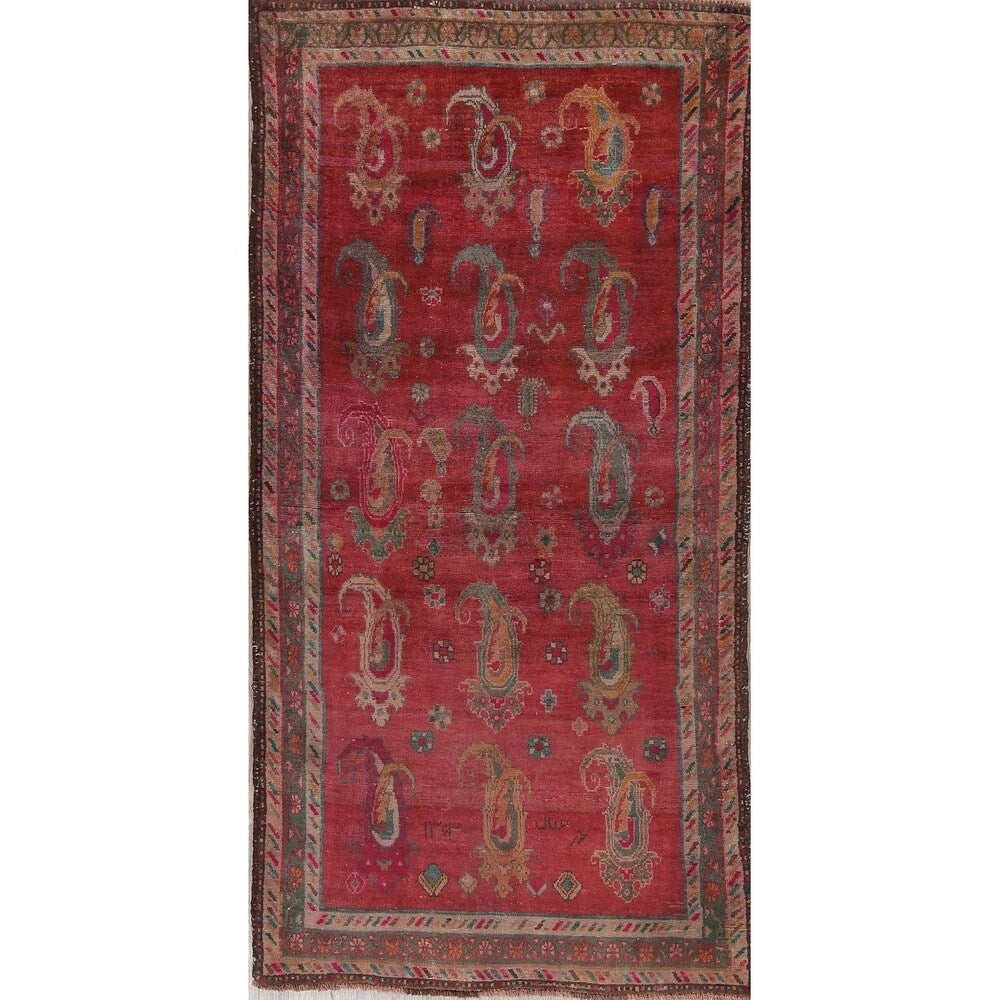 Traditional Vintage Lori Persian Hand Knotted Oriental Wool Area Rug - 6'11" x 3'6"