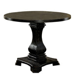 Traditional Wooden Counter Height Table with Pedestal Base, Black