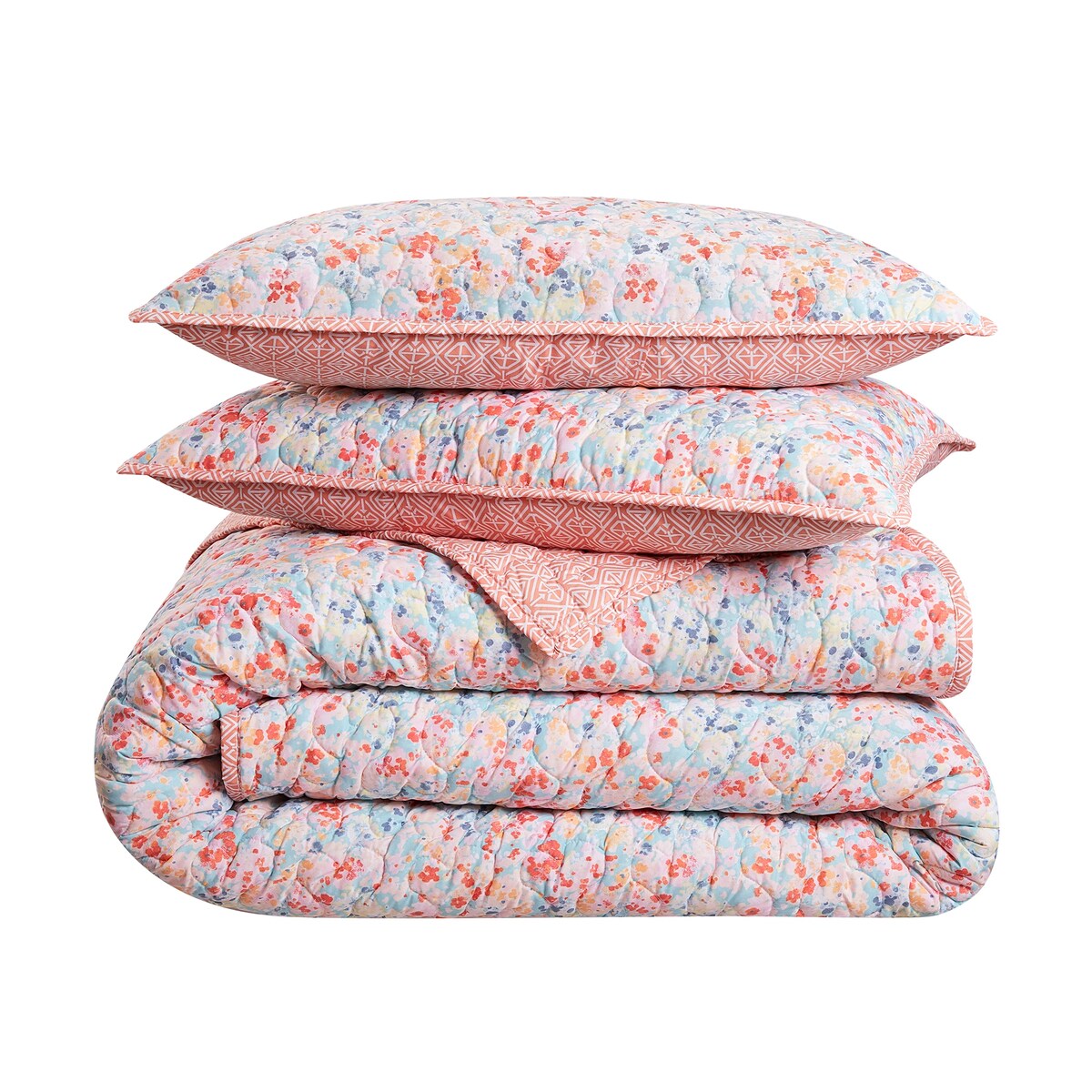 Traditions by Waverly Classic Speckle 3 Piece Quilted Pattern Bedding Set