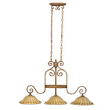 Traditonal 3-light Mottled Pecan Island Fixture
