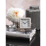"Trafalgar Square" Polished Nickel Desk Clock / Shelf Clock