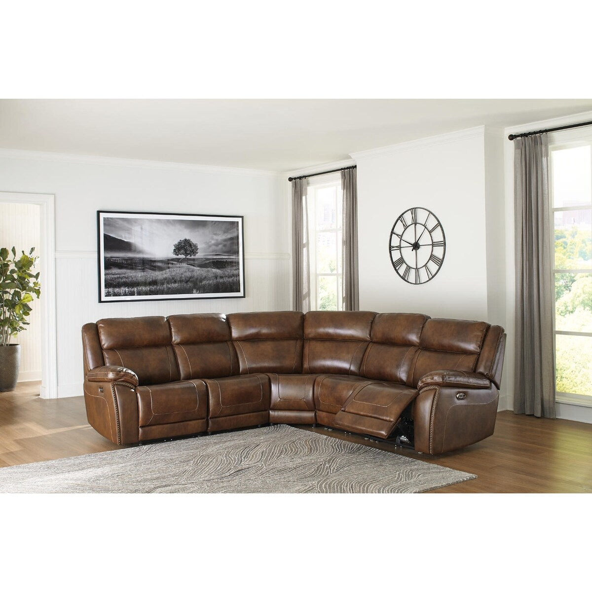 Trambley Walnut Power Reclining Sectional