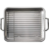 Tramontina 13.5-Inch Rectangular Roasting Pan with Basting Grill, Stainless Steel