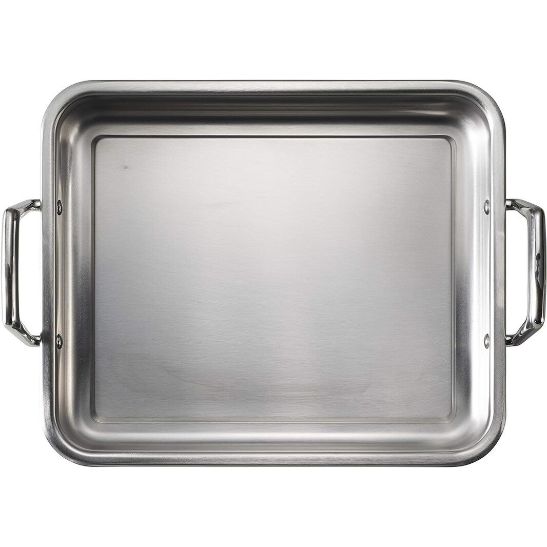 Tramontina 13.5-Inch Rectangular Roasting Pan with Basting Grill, Stainless Steel
