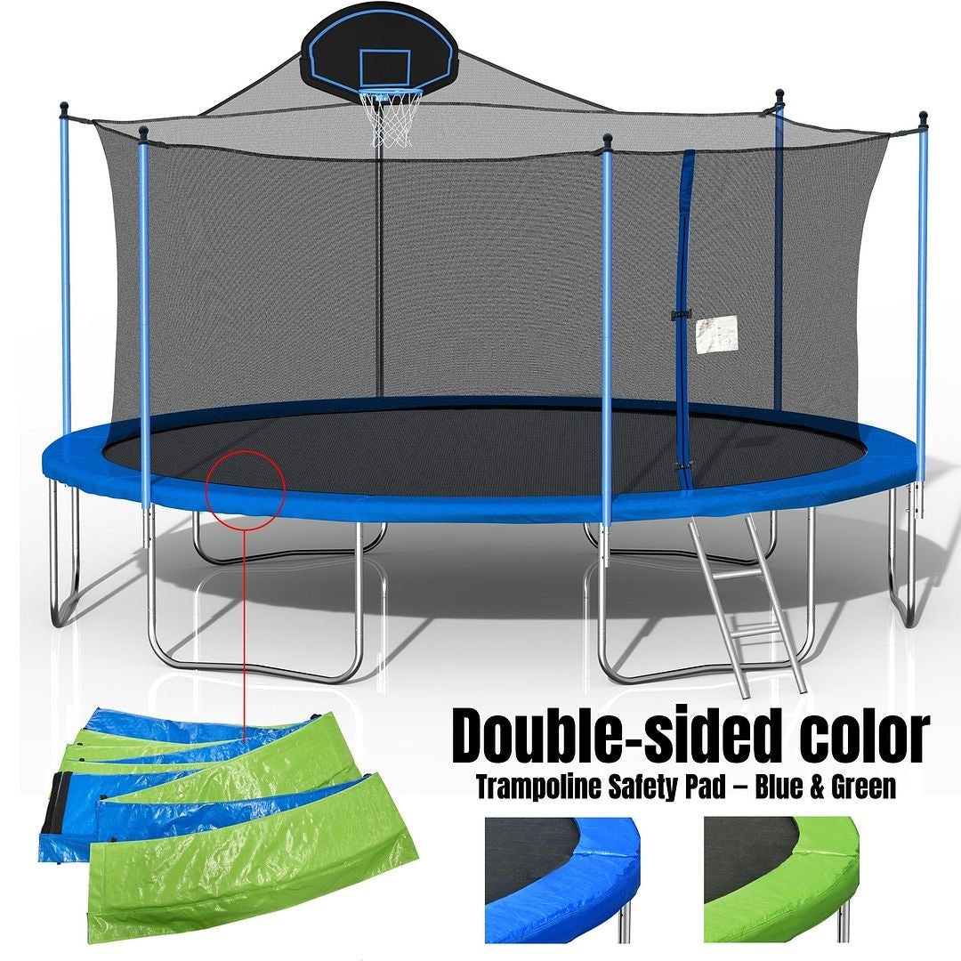 Trampoline Kids and Adults Outdoor Jumbo Round 16 Ft Trampoline with Enclosure