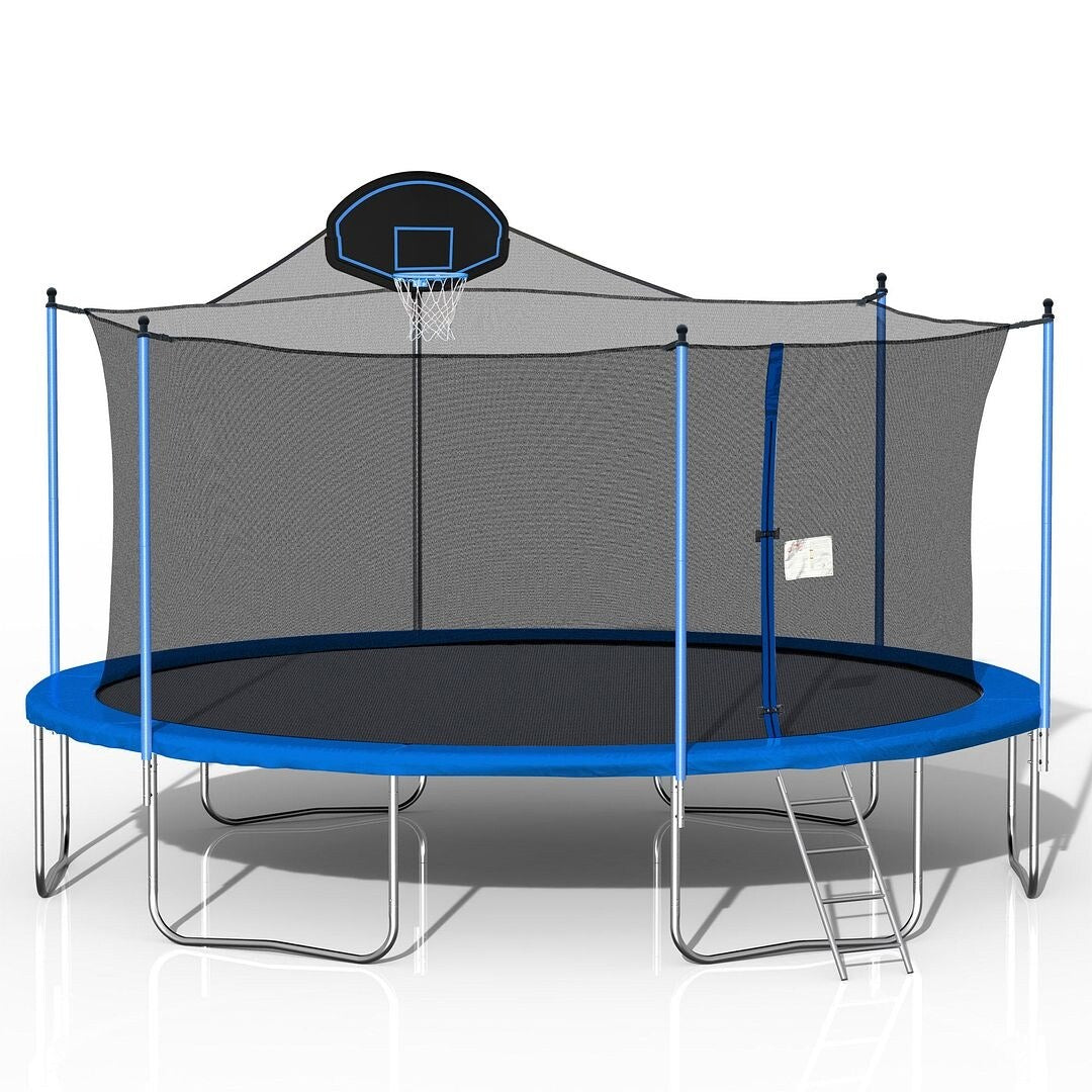 Trampoline Kids and Adults Outdoor Jumbo Round 16 Ft Trampoline with Enclosure