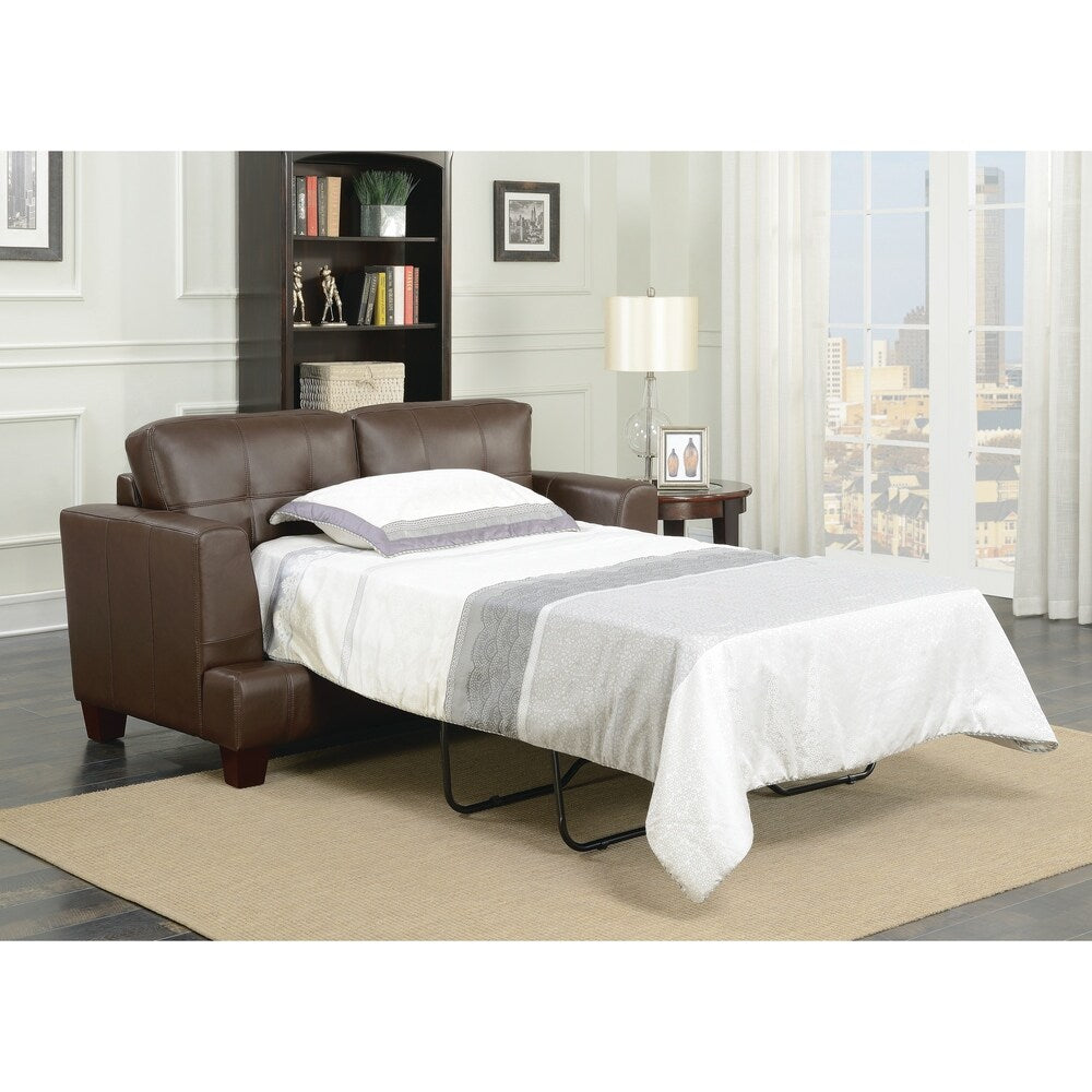 Transitional Brown Loveseat Sleeper