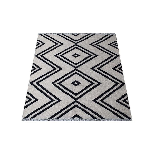 Transitional Flatweave Geometric Kilim Carpet Indian Oriental Area Rug - 5' x 8'