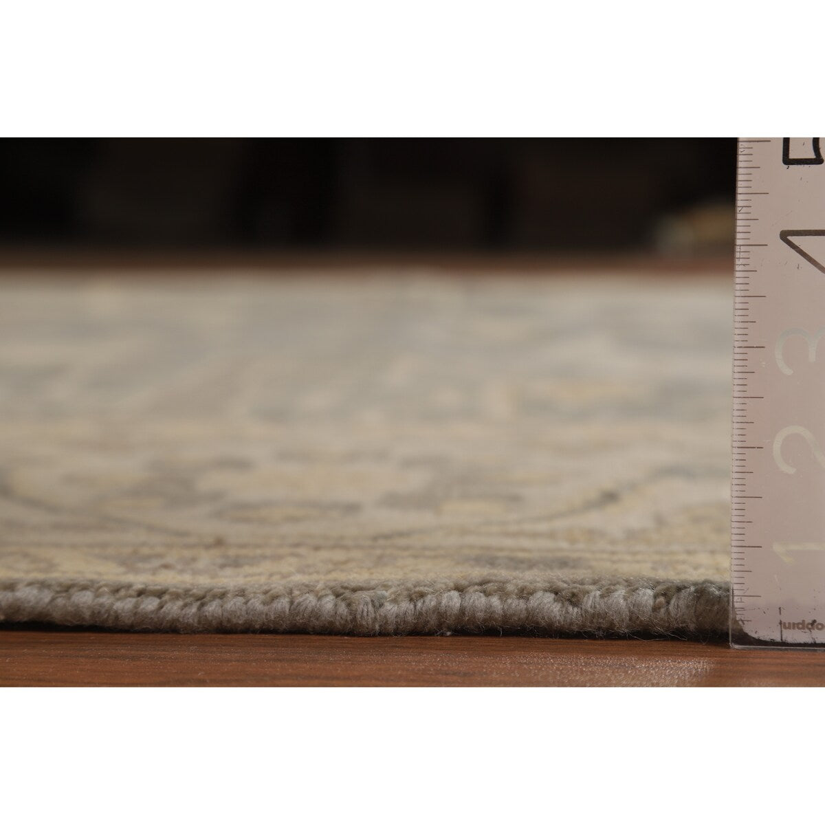 Transitional Grey Oushak Indian Area Rug Hand-Knotted Wool Carpet - 8'3" x 9'10"