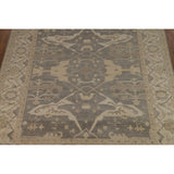 Transitional Grey Oushak Indian Area Rug Hand-Knotted Wool Carpet - 8'3" x 9'10"