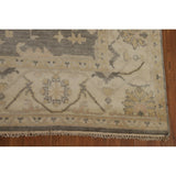 Transitional Grey Oushak Indian Area Rug Hand-Knotted Wool Carpet - 8'3" x 9'10"