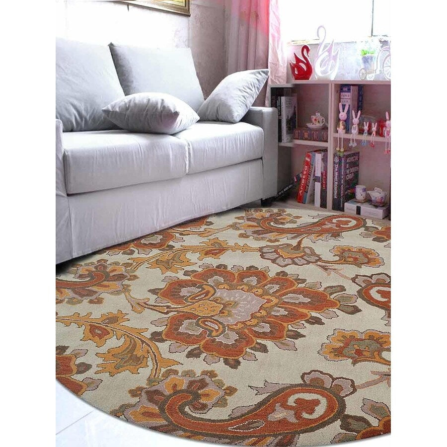 Transitional Paisley Hand Tufted Carpet Indian Oriental Wool Area Rug