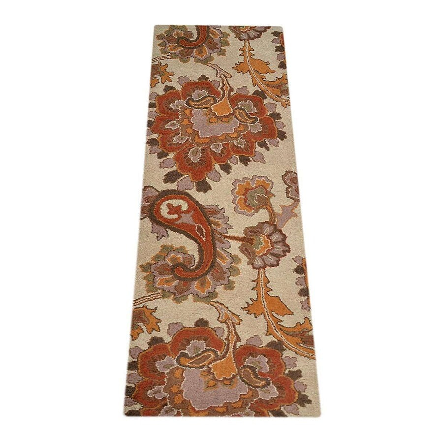 Transitional Paisley Hand Tufted Carpet Indian Oriental Wool Area Rug