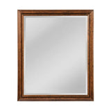 Transitional Rectangular Beveled Wall Mirror With Wood Frame Made Of Wood In Florentine Light Bronze - Florentine Light Bronze