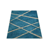 Transitional Striped Shag Carpet Indian Oriental Hand Tufted Area Rug