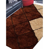 Transitional Striped Shag Carpet Indian Oriental Hand Tufted Area Rug