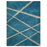 Transitional Striped Shag Carpet Indian Oriental Hand Tufted Area Rug