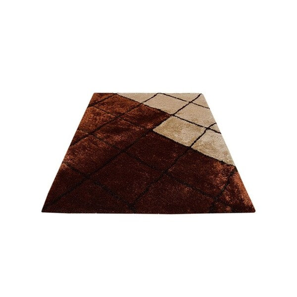 Transitional Striped Shag Carpet Indian Oriental Hand Tufted Area Rug