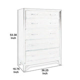 Transitional Style 5 Drawer Wood Chest with Dual Bar Handles, Walnut Brown