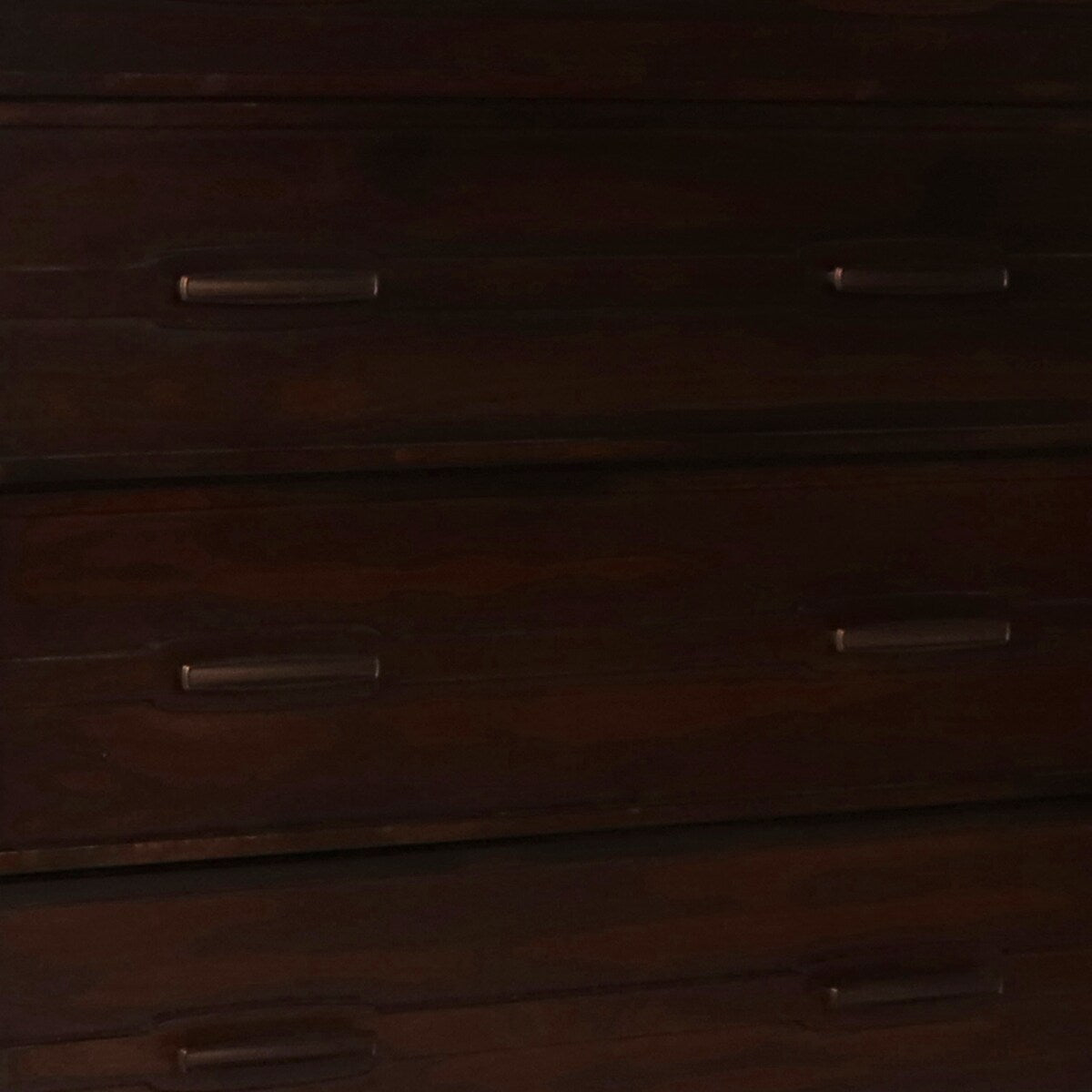 Transitional Style 5 Drawer Wood Chest with Dual Bar Handles, Walnut Brown