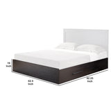 Transitional Style Queen Chest Bed Frame with 2 Gliding Drawers, Dark Brown