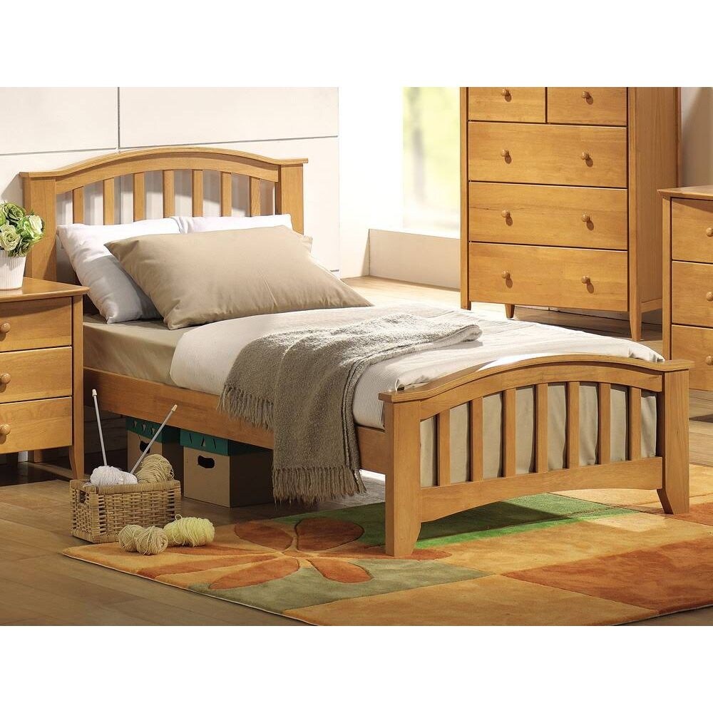 Transitional Style Twin Bed with No Box Spring Required