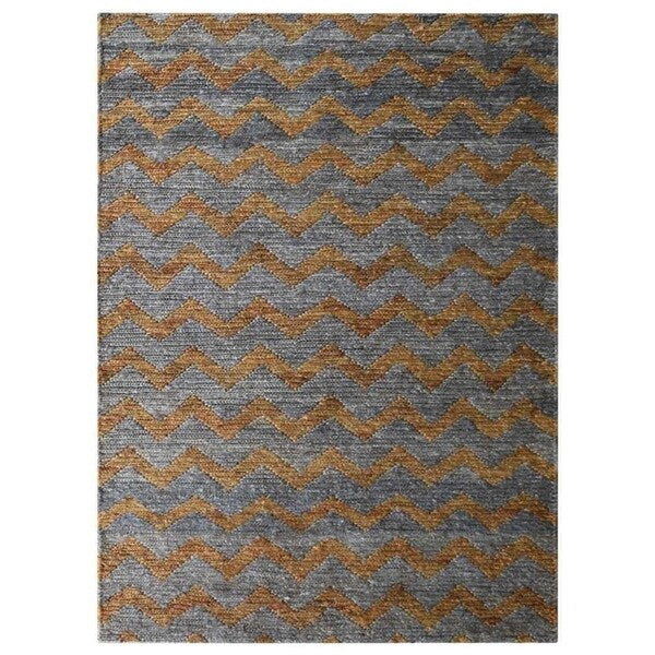 Transitional Sumak Carpet Hand Made Chevron Indian Oriental Area Rug - 4' x 6'