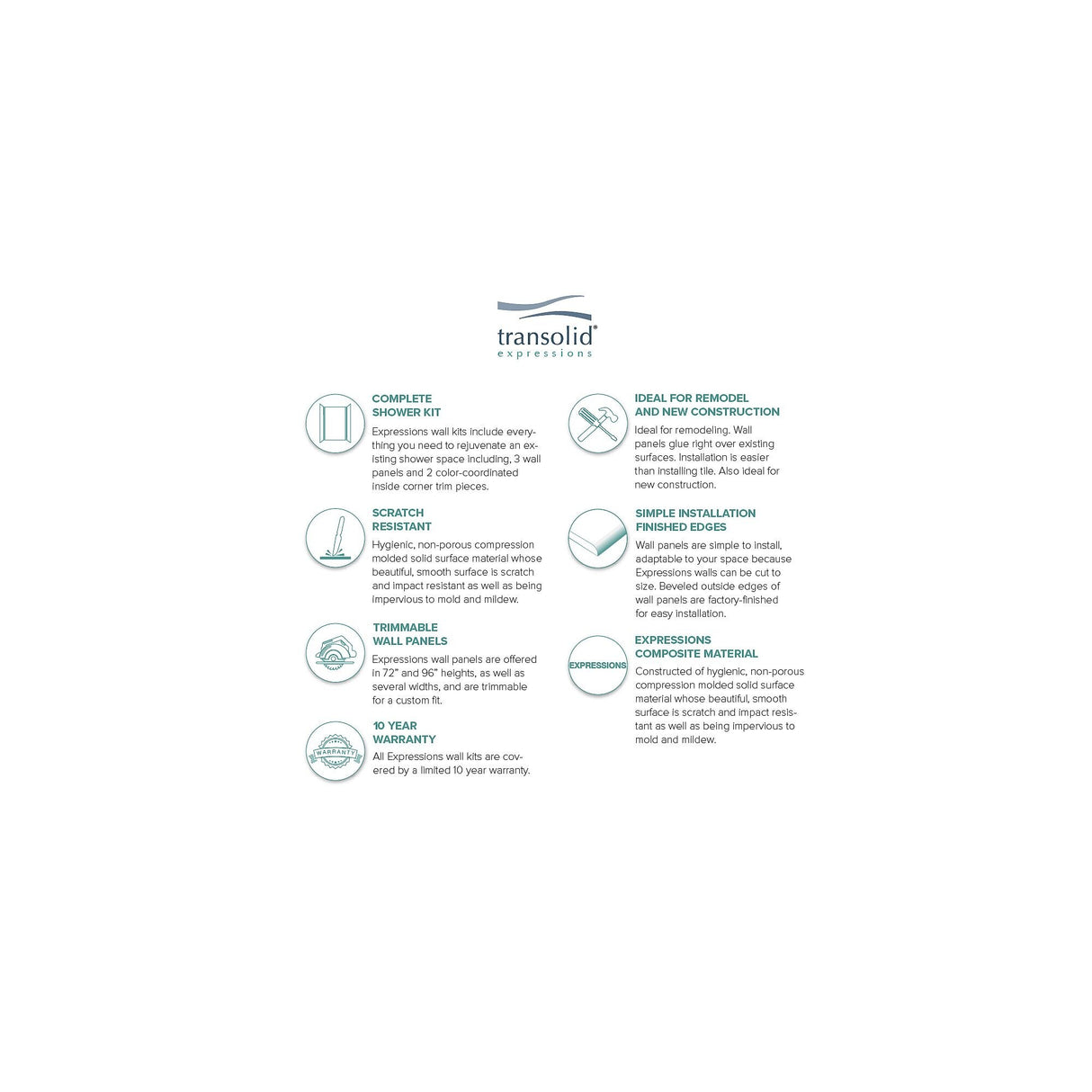 Transolid Expressions 48-in X 60-in X 72-in Glue to Wall Shower/Walls - 60" x 48" x 72"