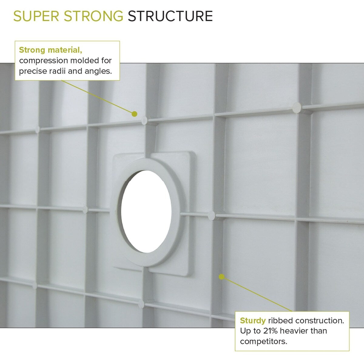 Transolid FL4836C-31 Linear 48-in L x 36-in W Single Threshold Shower Base with a Center Drain - 48-in L x 36-in W