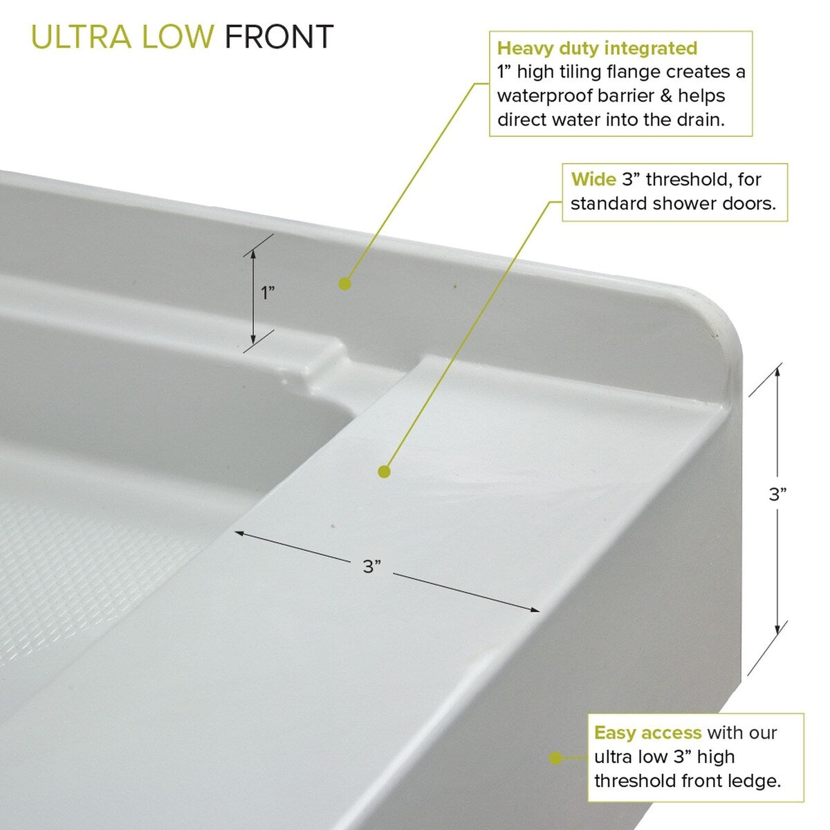 Transolid FL4836C-31 Linear 48-in L x 36-in W Single Threshold Shower Base with a Center Drain - 48-in L x 36-in W