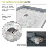 Transolid FPT6036C-HO 60-in x 36-in Pre-Tiled Shower Base with Center - 60-in x 36-in