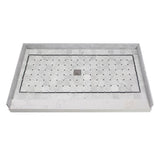 Transolid FPT6036C-HO 60-in x 36-in Pre-Tiled Shower Base with Center - 60-in x 36-in