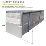 Transolid FPT6036C-HO 60-in x 36-in Pre-Tiled Shower Base with Center - 60-in x 36-in