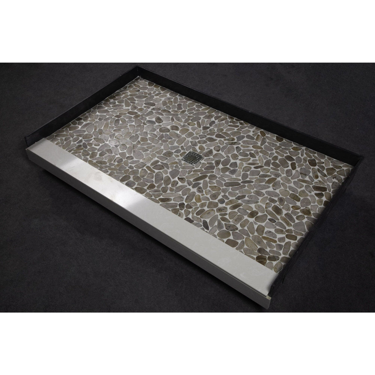 Transolid FPT6036C-HO 60-in x 36-in Pre-Tiled Shower Base with Center - 60-in x 36-in
