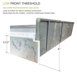 Transolid FPT6036C-HO 60-in x 36-in Pre-Tiled Shower Base with Center - 60-in x 36-in
