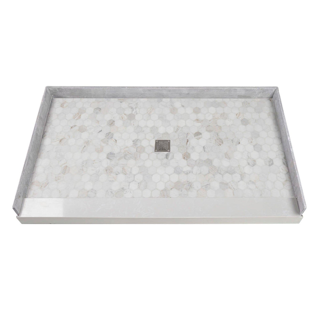Transolid FPT6036C-HO 60-in x 36-in Pre-Tiled Shower Base with Center - 60-in x 36-in